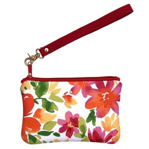 Spring Garden Printed 7.5"X5" Neoprene Wristlet Wallet Pouch :>